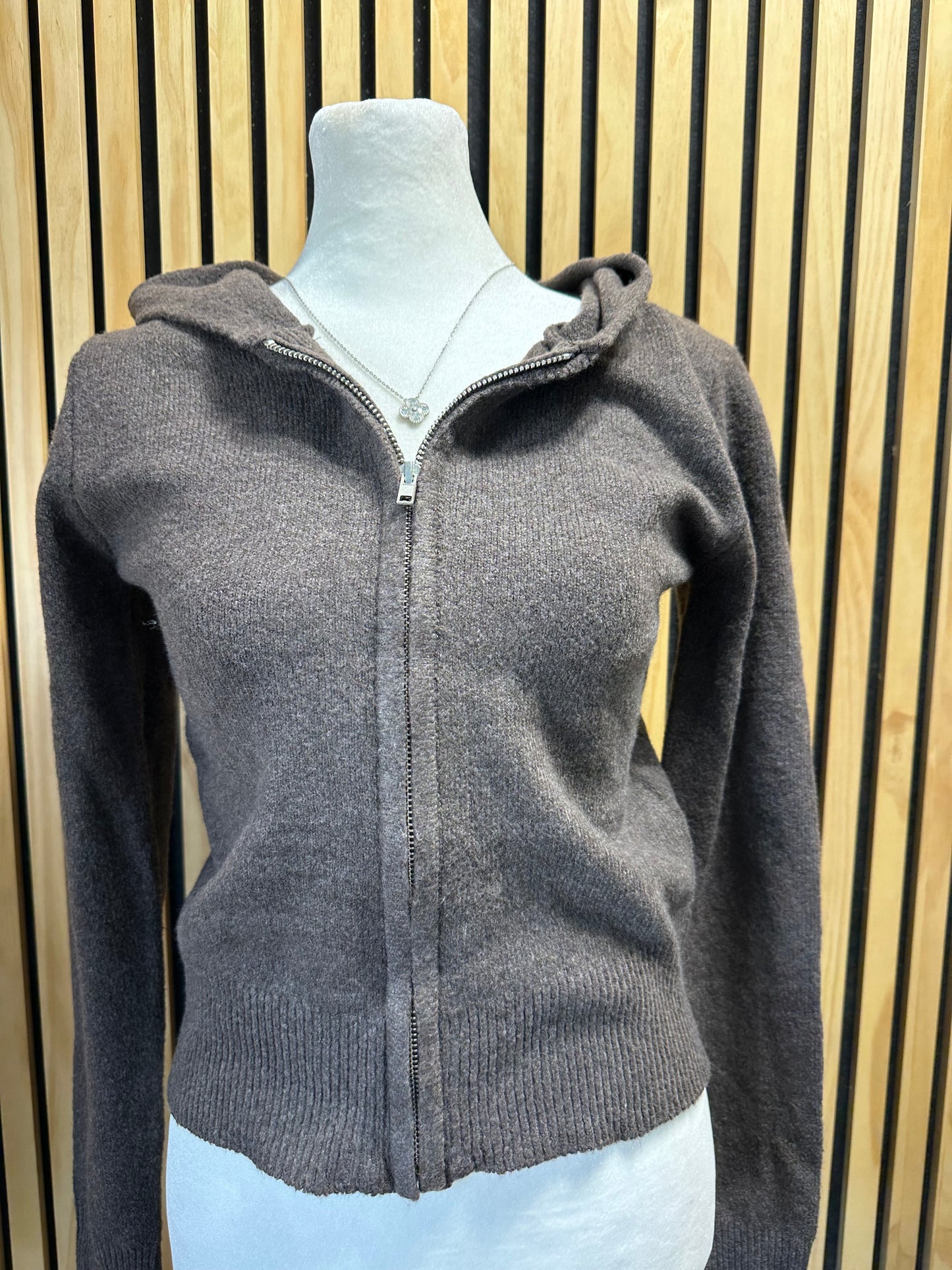 Zip up knit sweater