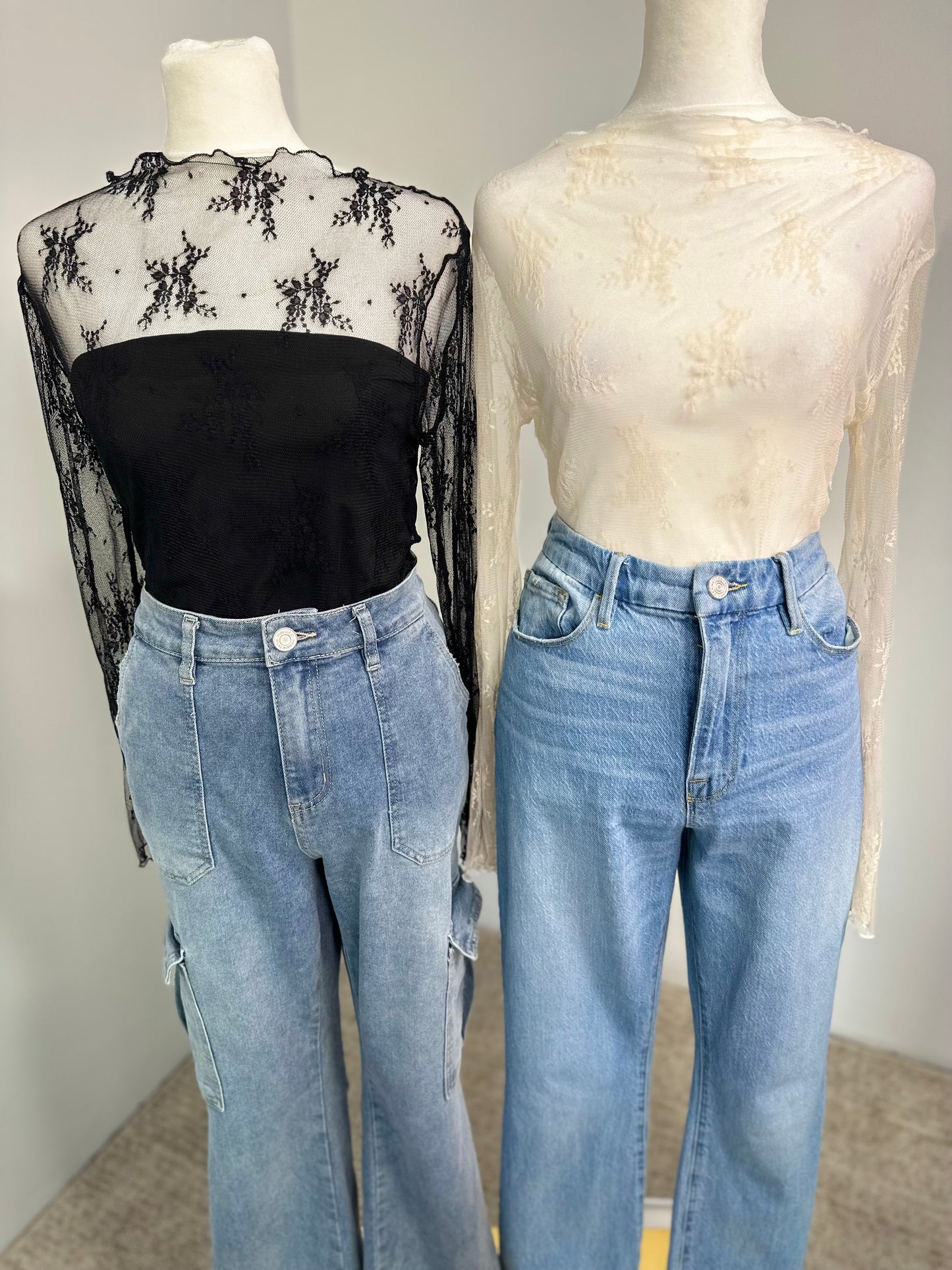 Long sleeve lace top