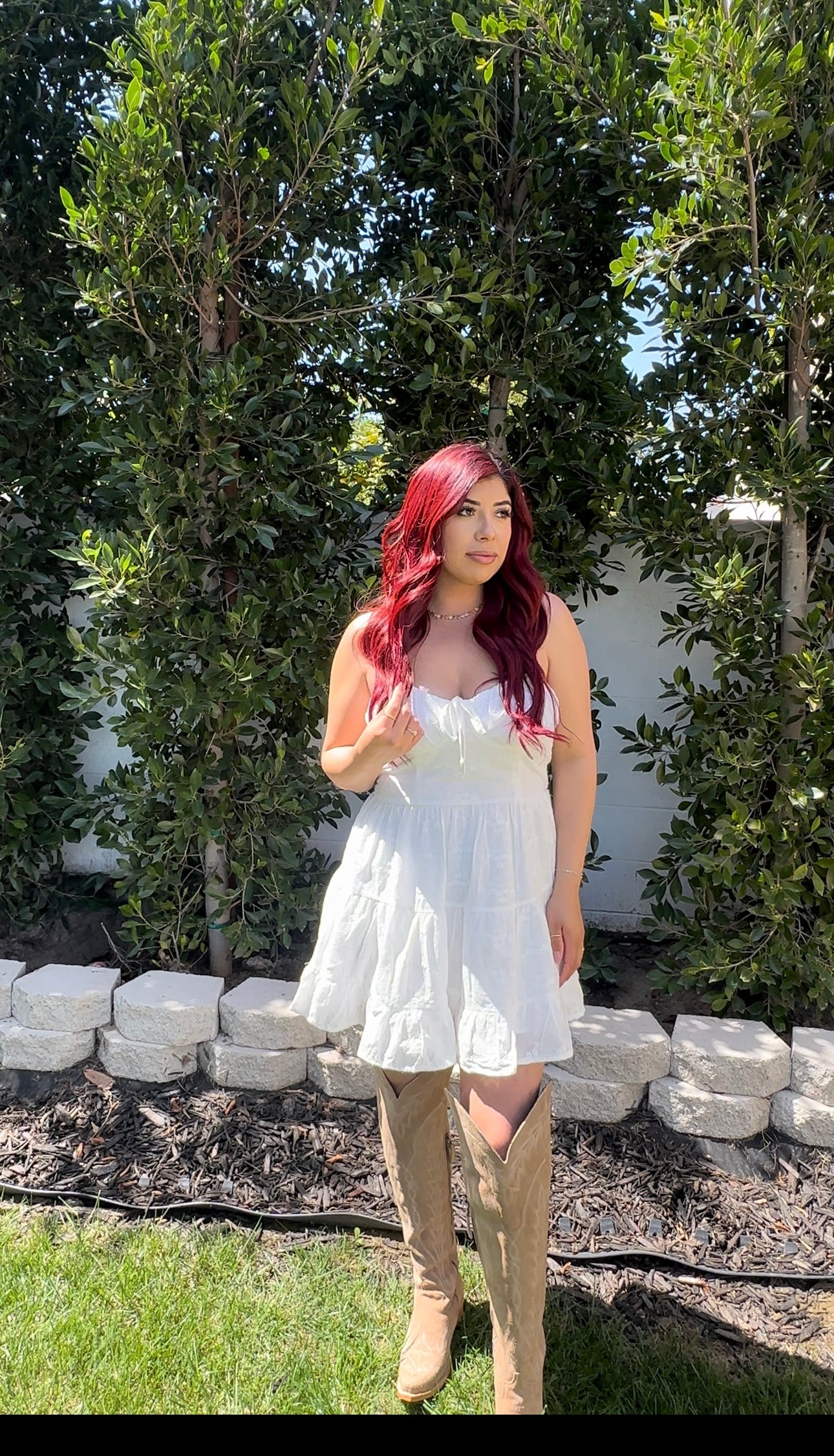 White linen dress
