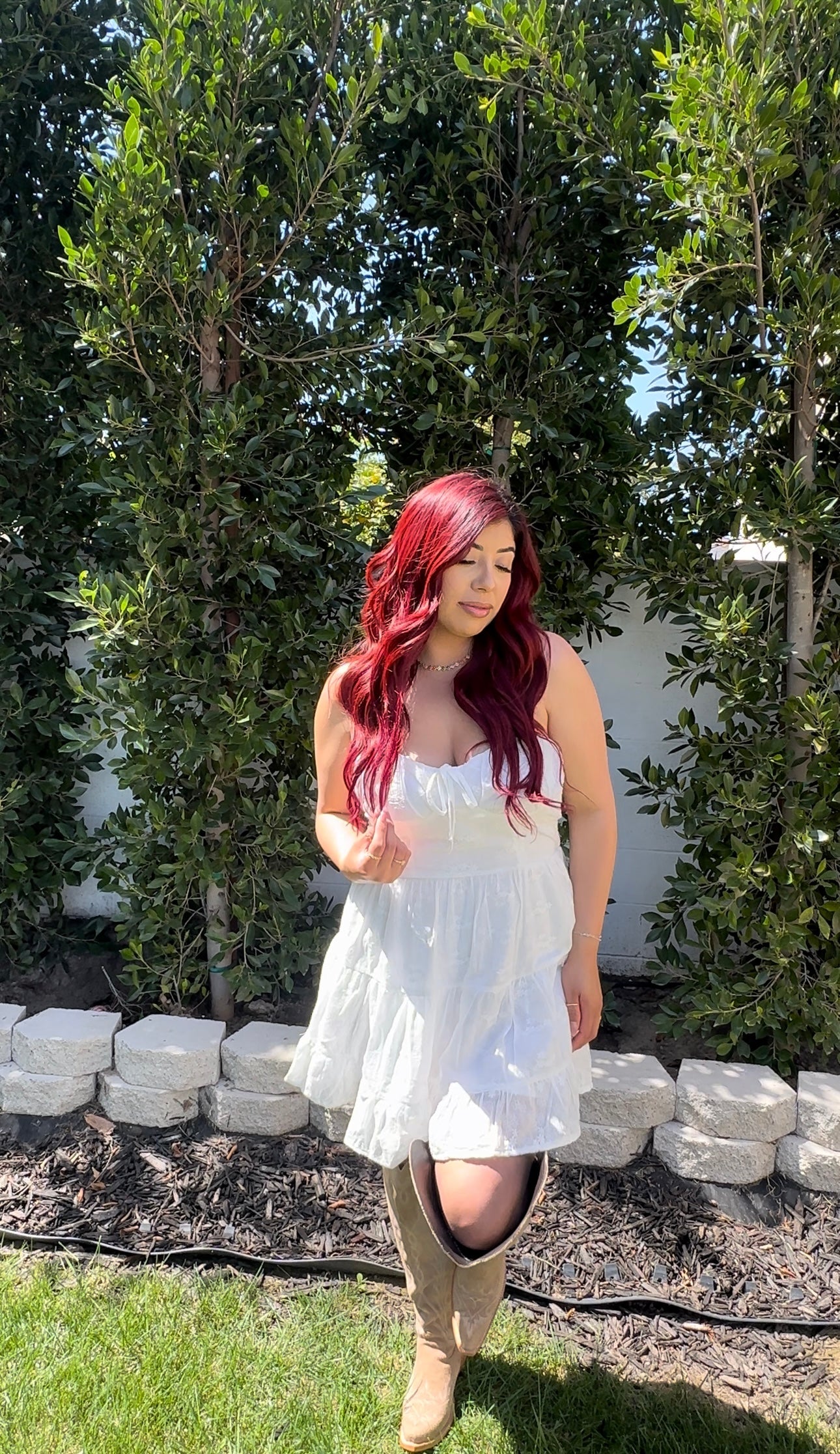 White linen dress