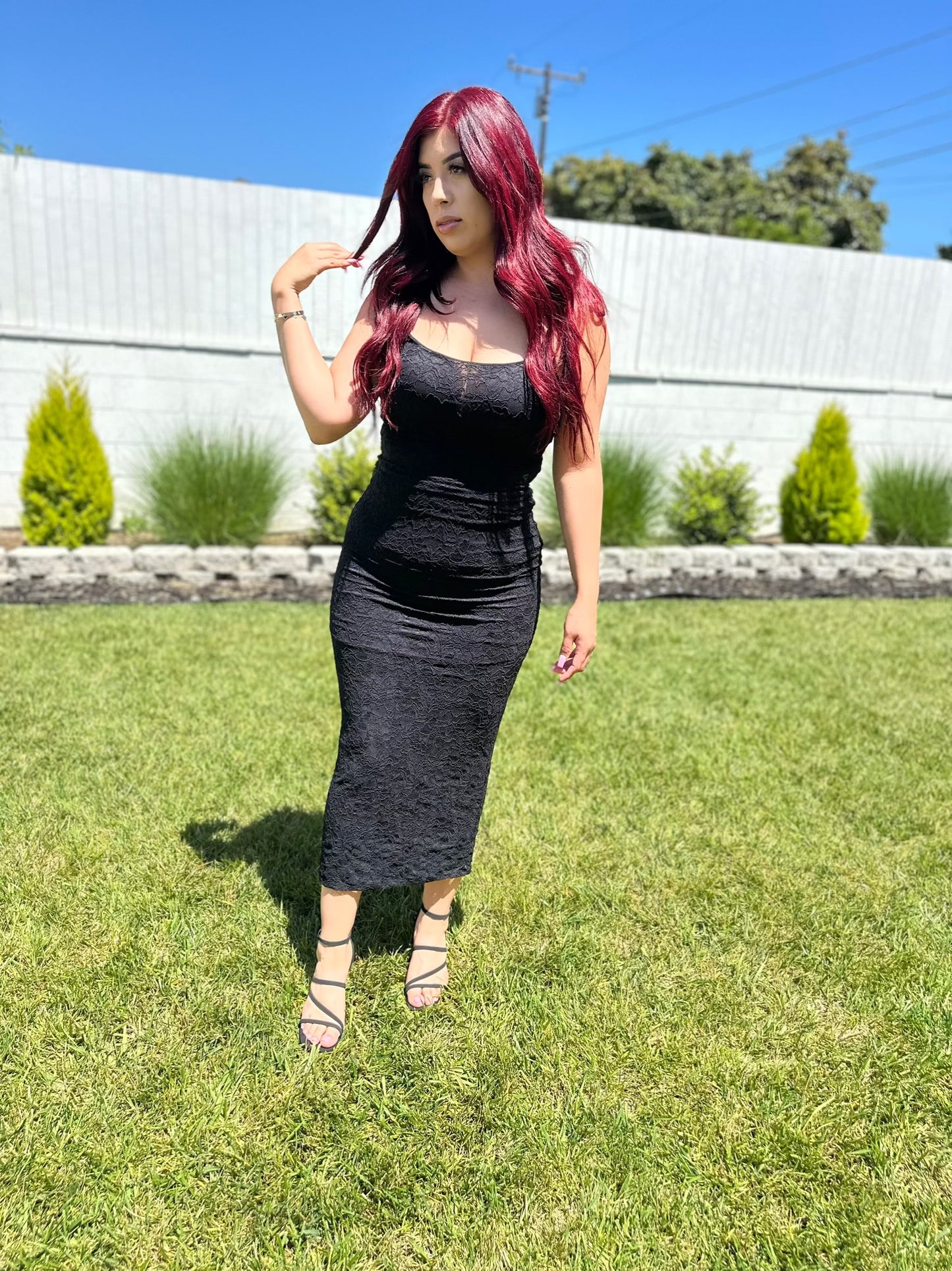 Two piece black lace set