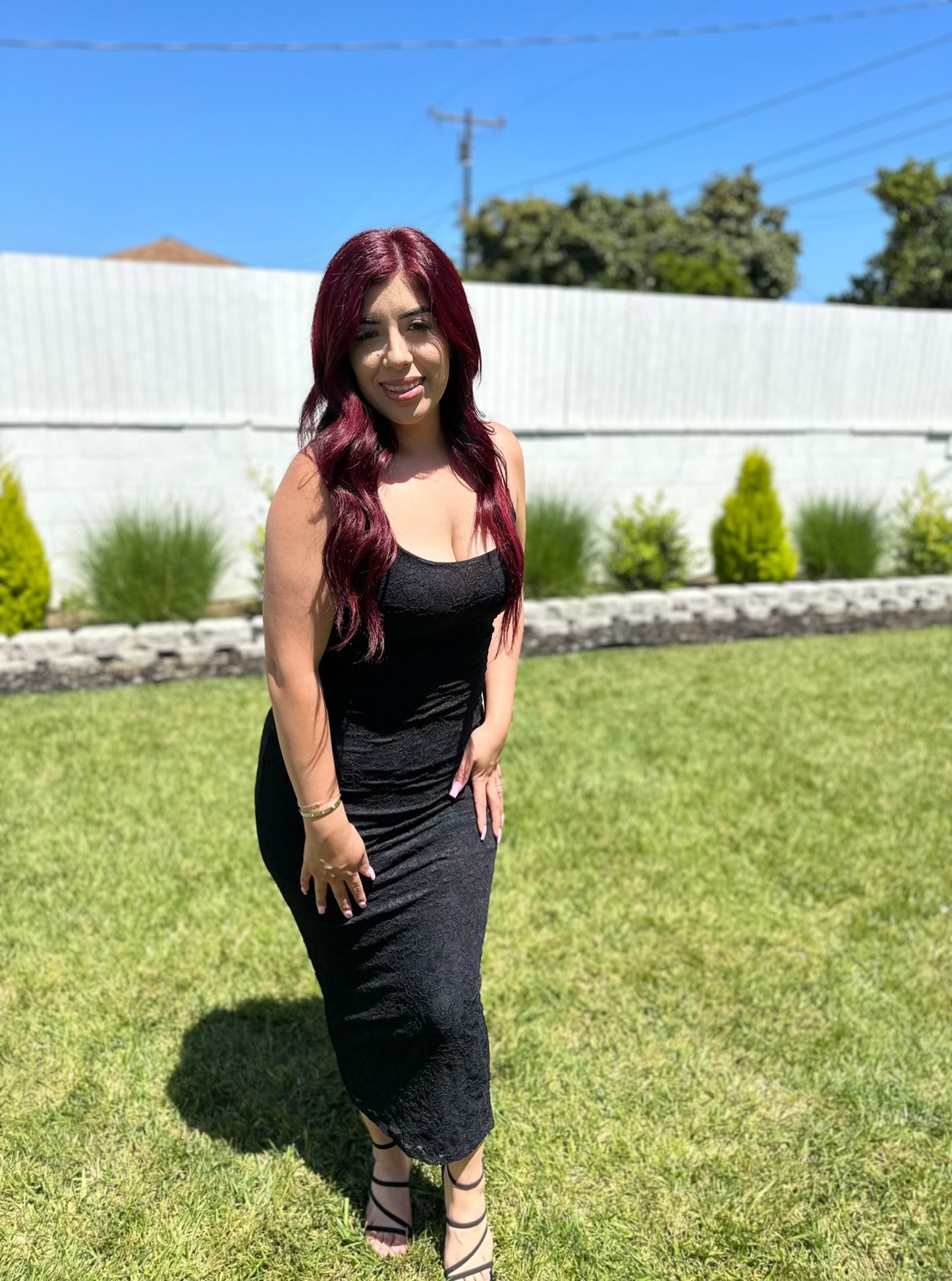 Two piece black lace set