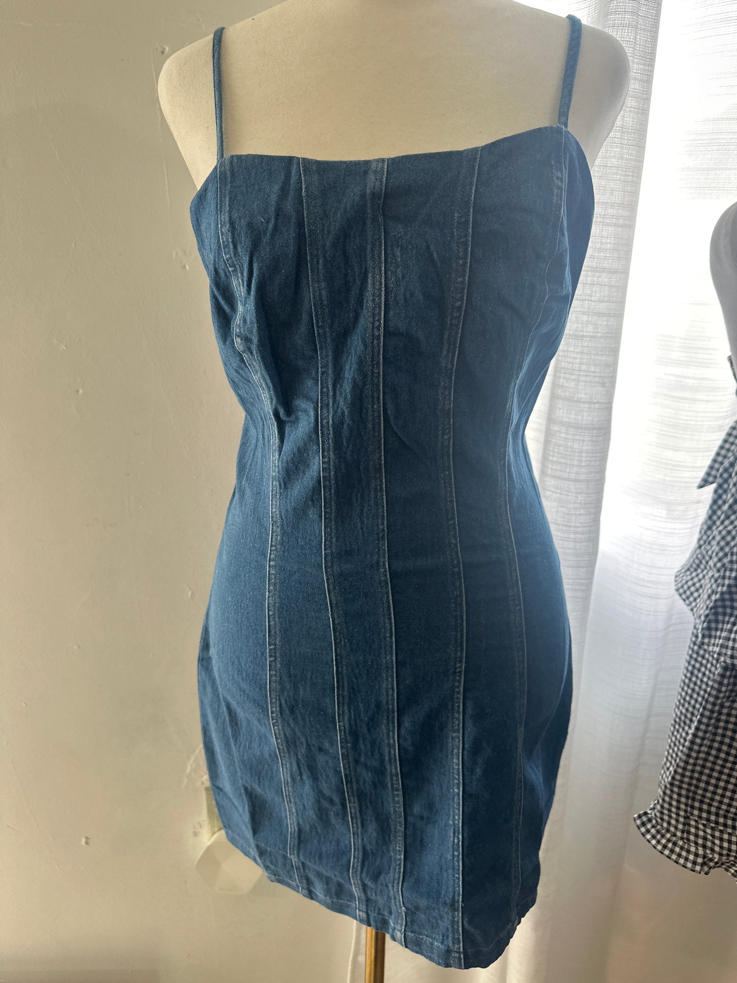 Denim spaghetti strap dress