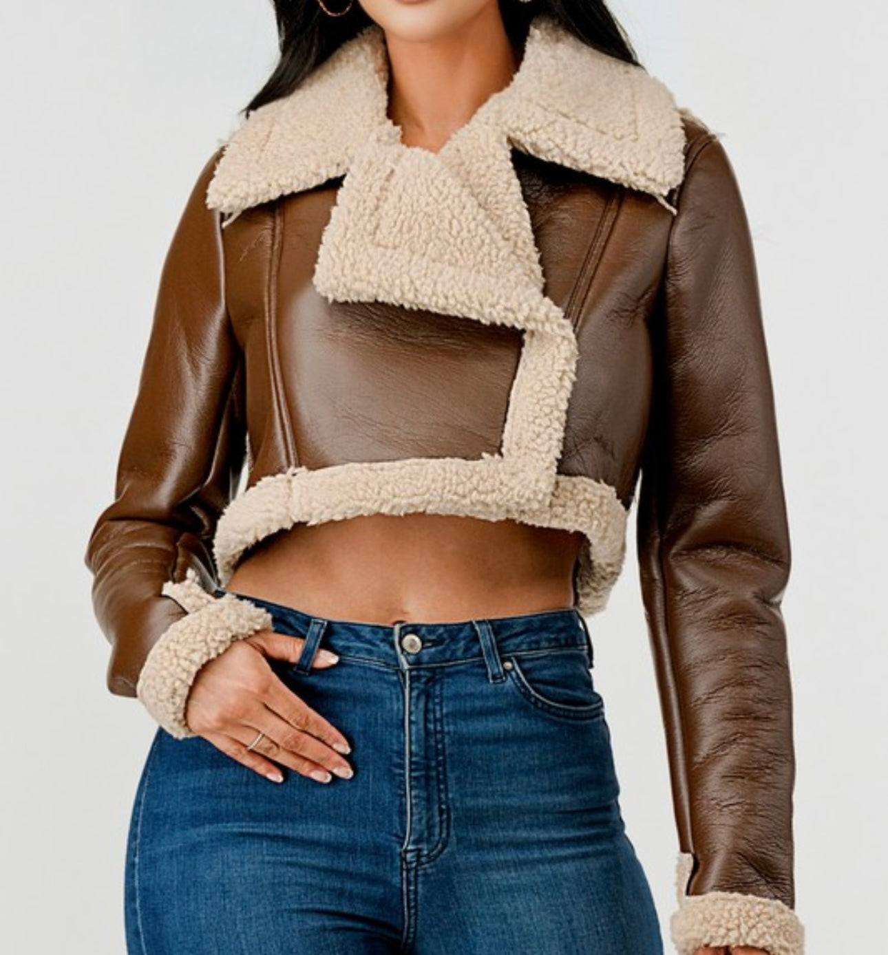 Sherpa leather jacket