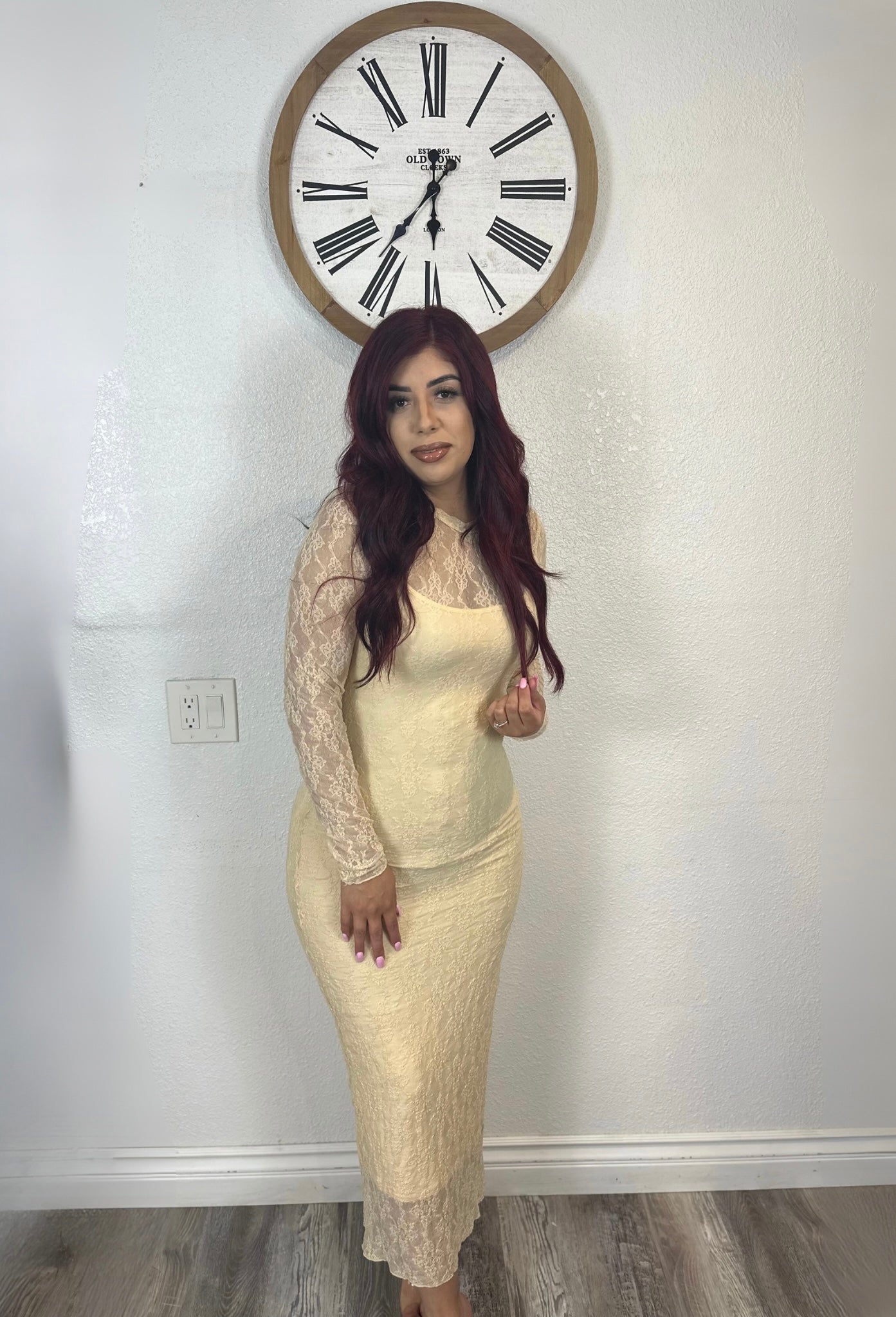 Lace midi dress