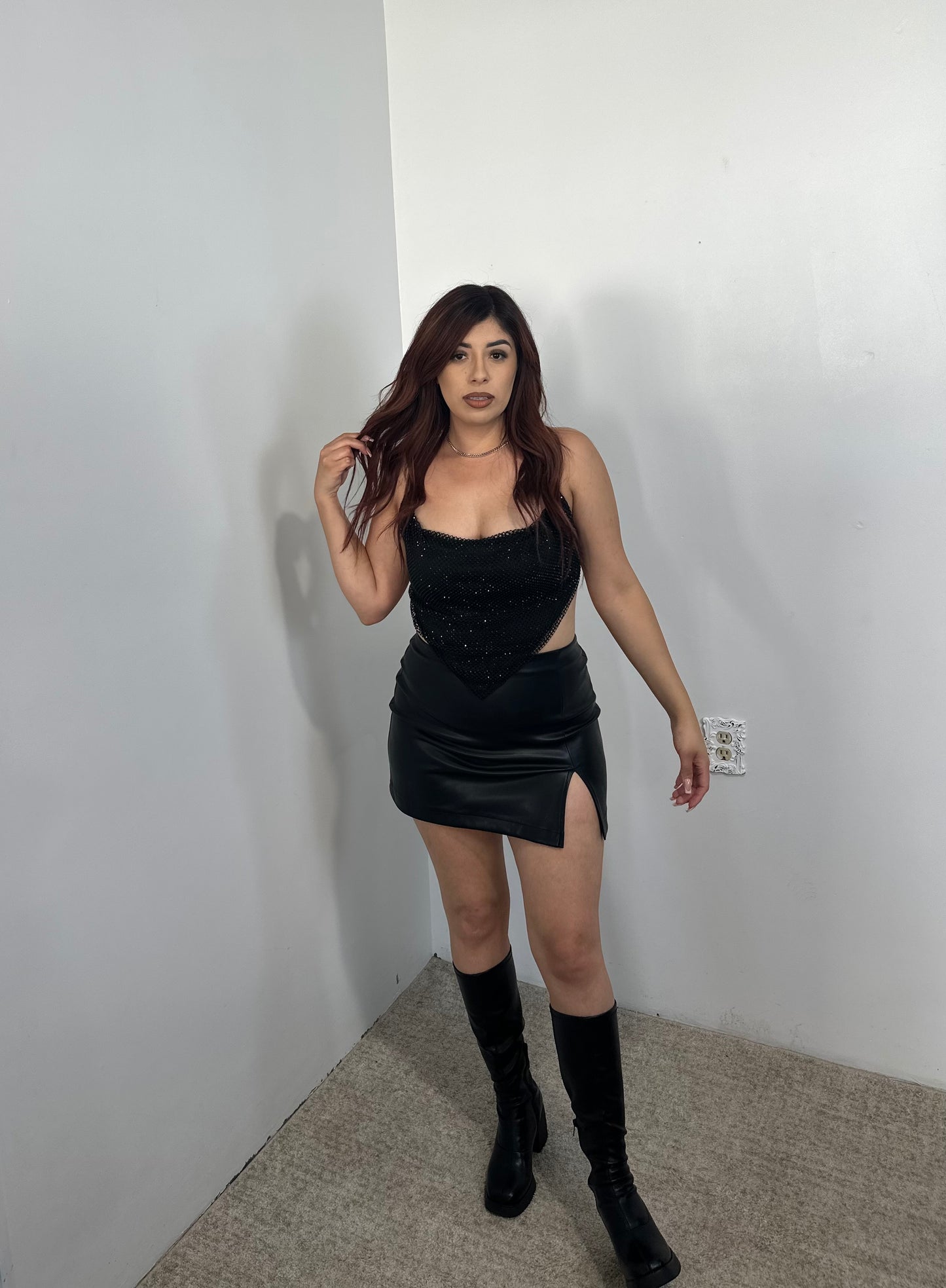 Rhinestone black top