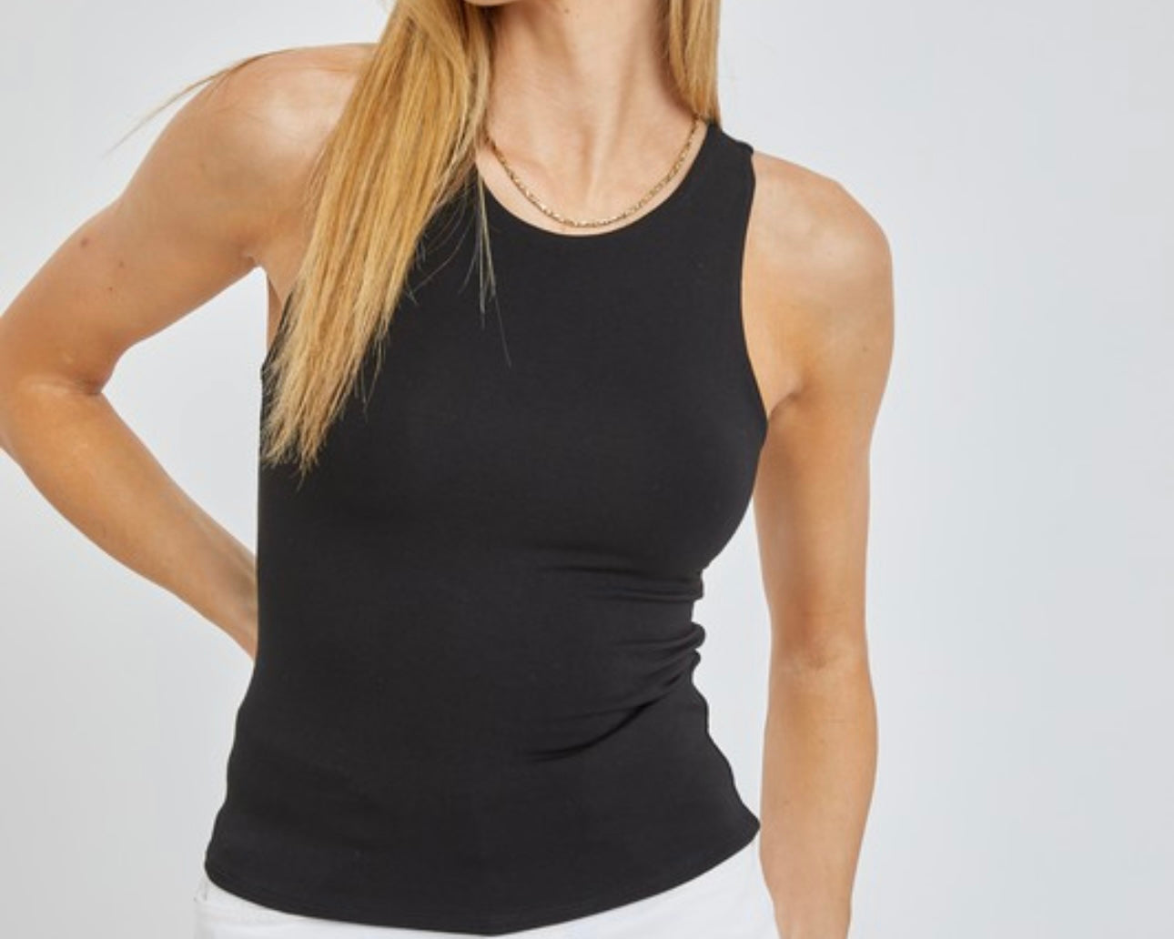 Round neck basic tank