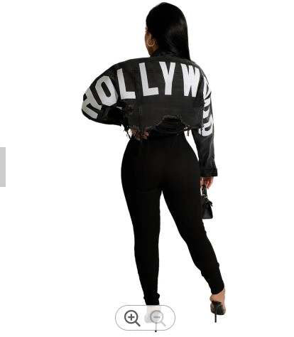 Black denim jacket