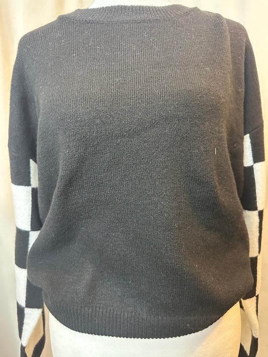 sweater checkered sleeves