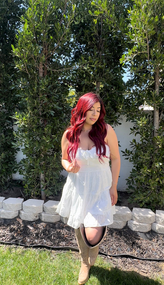 White linen dress