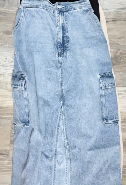 Denim midi skirt