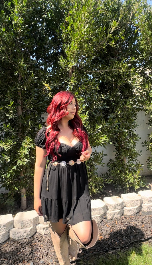 Linen black dress