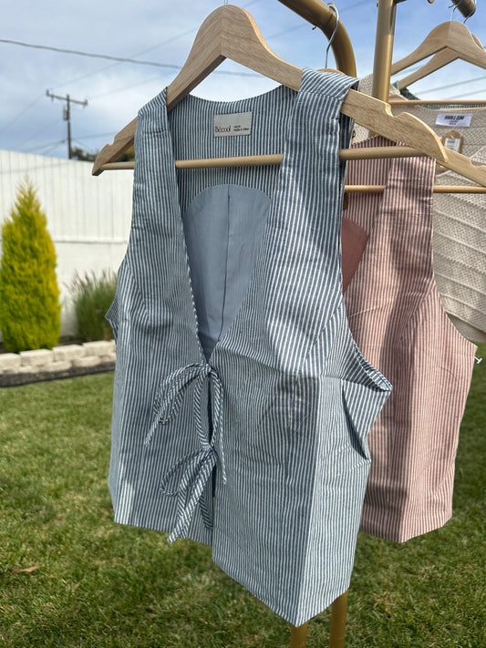 Stripe tie vest