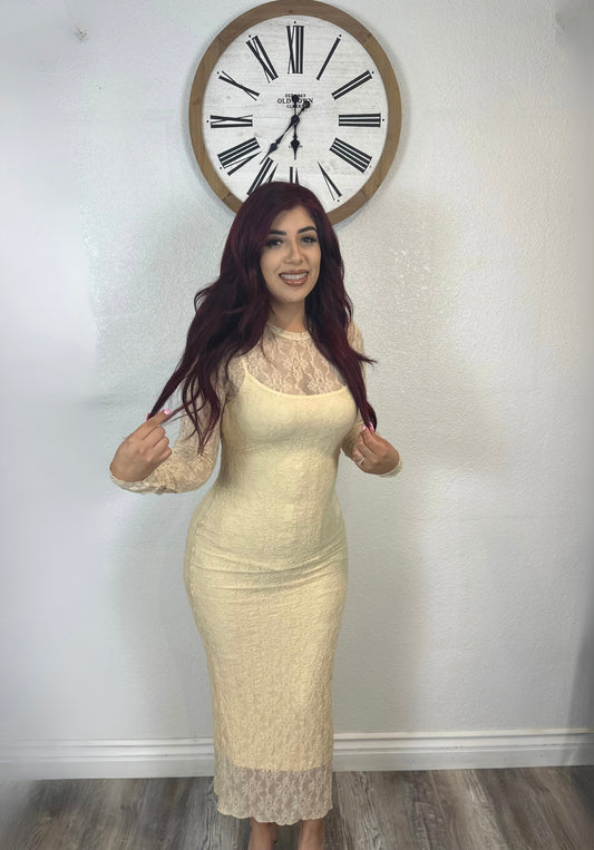 Lace midi dress
