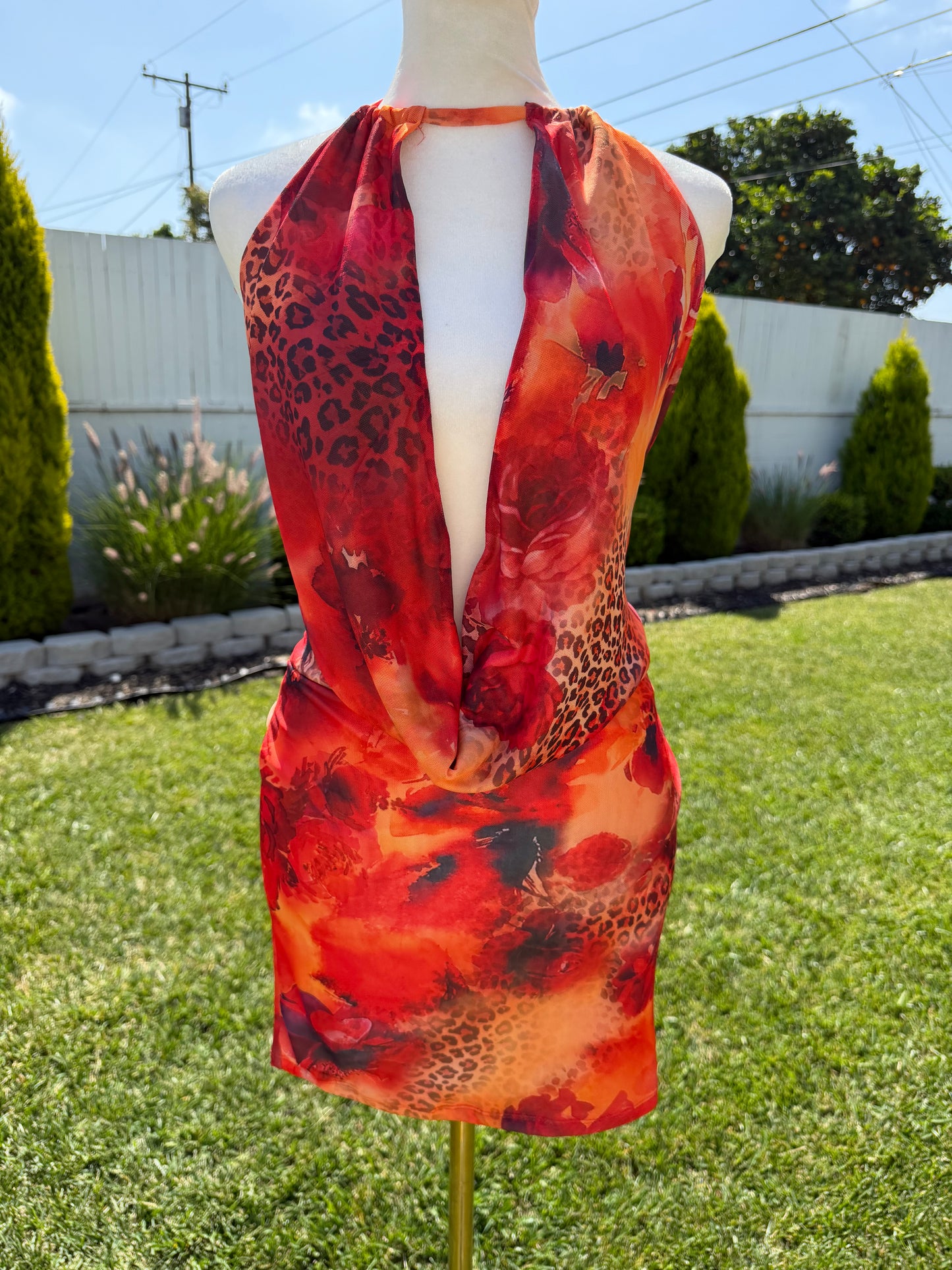 Orange tropi dress