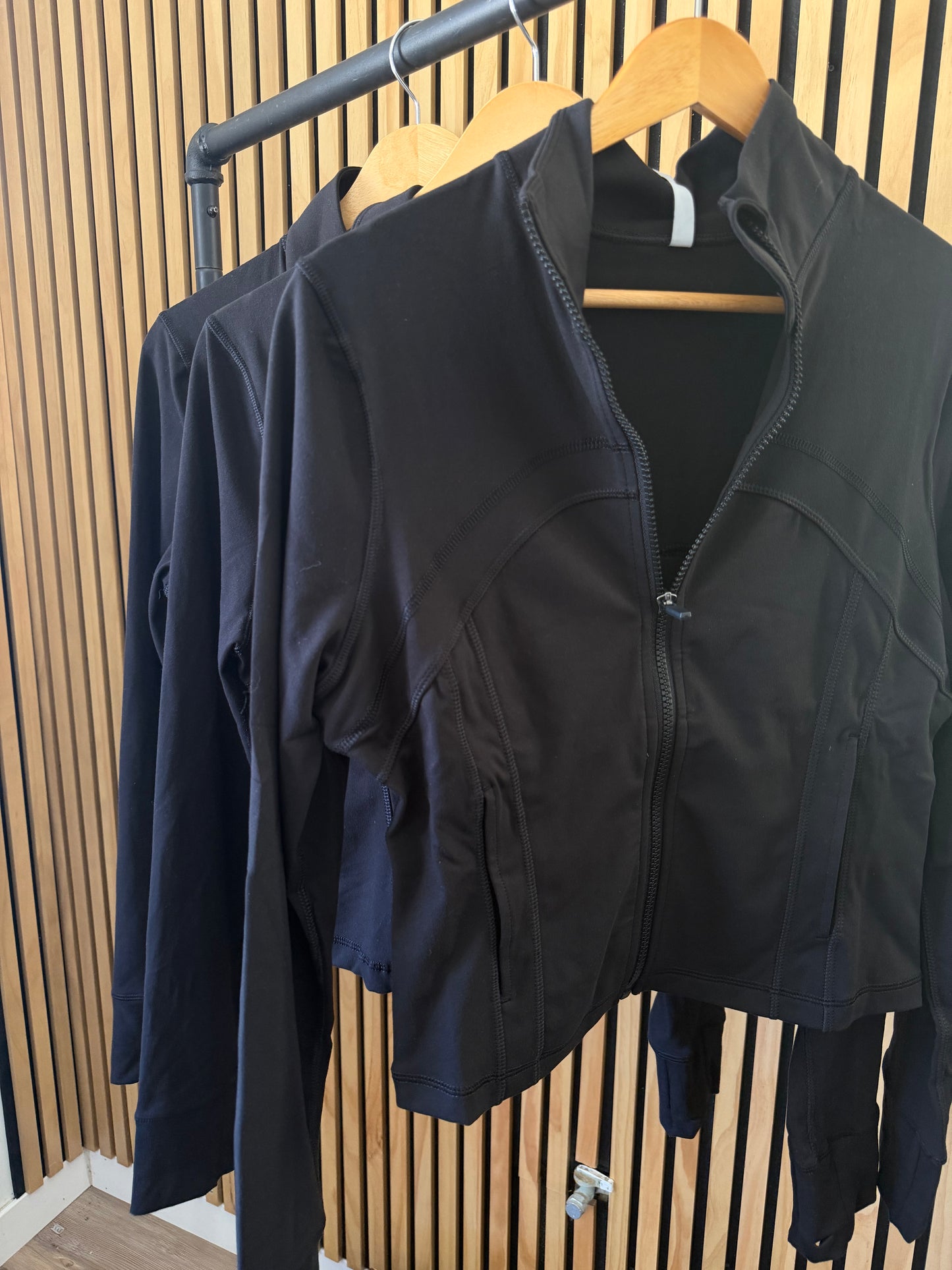 Black long sleeve buttery zip up