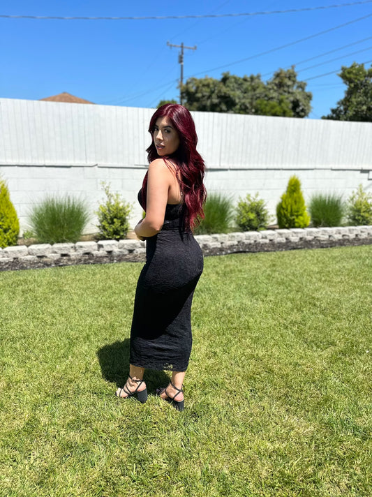 Two piece black lace set