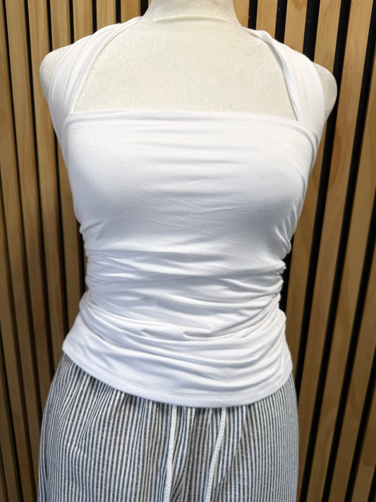 White halter top