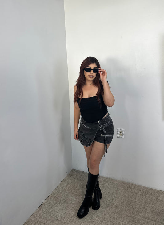 Denim skort