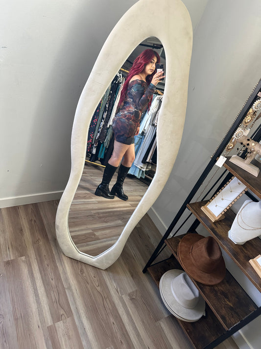 Rust mesh mini dress