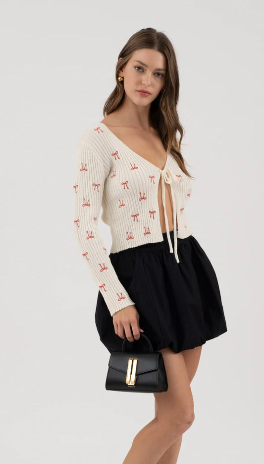 Knit bow sweaters