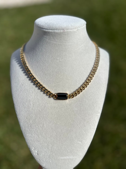 Gold chain w black