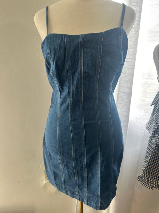 Denim spaghetti strap dress
