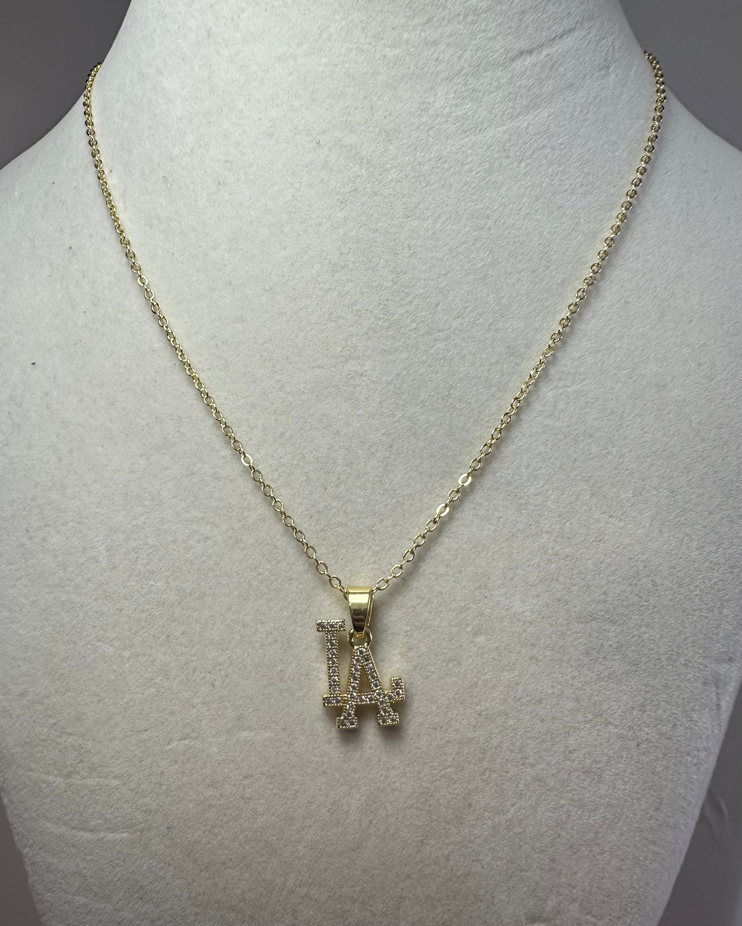 LA Dodgers gold necklace