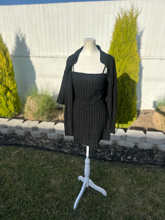 Stripe set shirt and dress