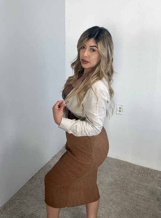 Kiwi spaghetti strap midi dress