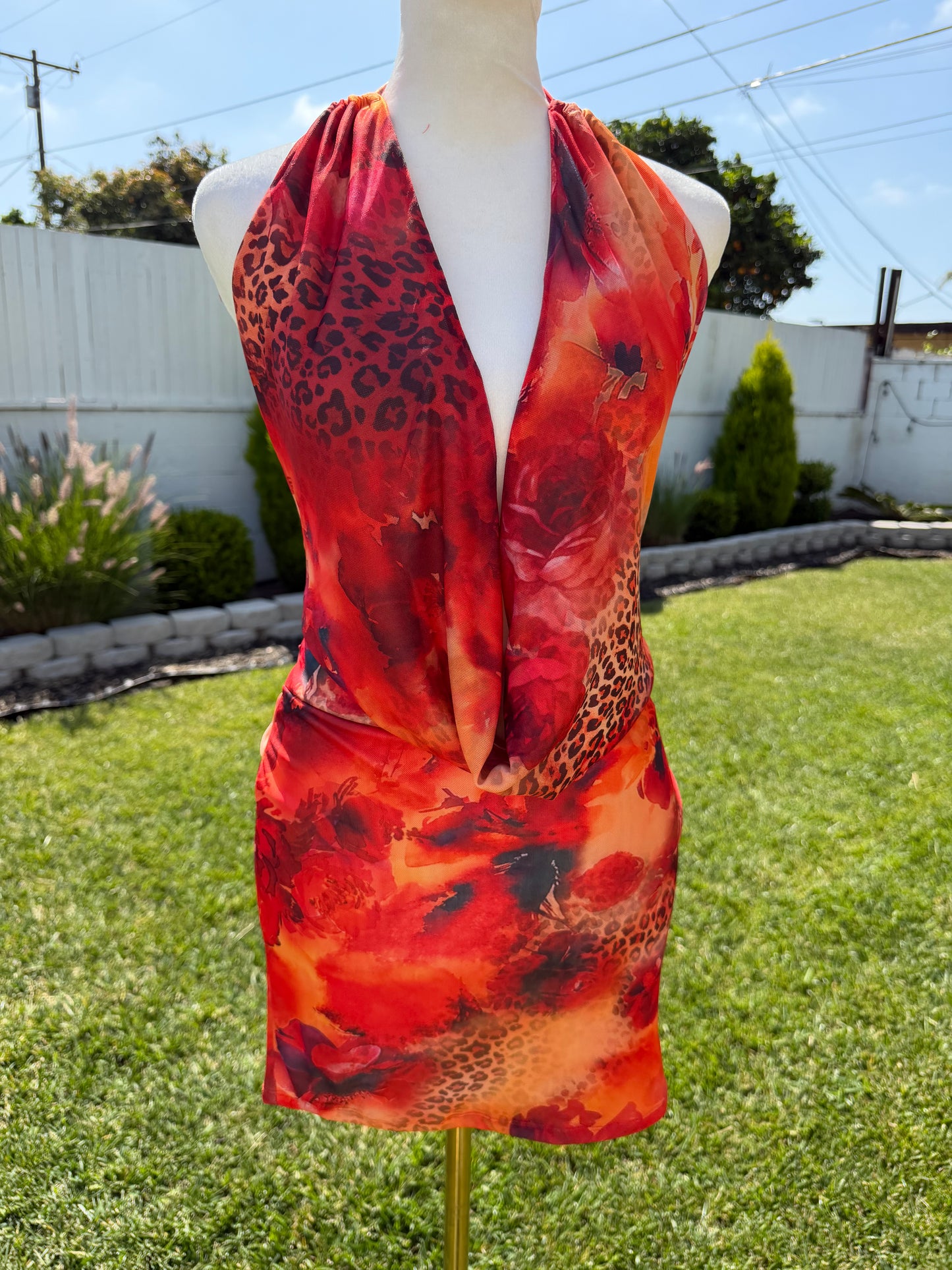 Orange tropi dress