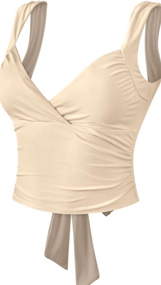 Open back tie crop top