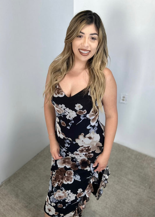 Black floral dress