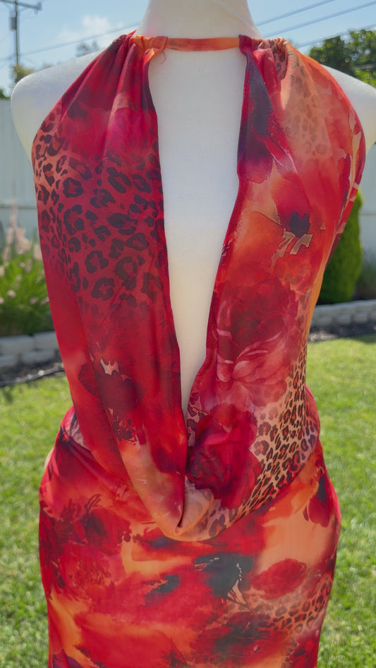 Orange tropi dress
